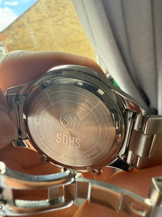 SOHS Chrono Blue Watch – Premium Stainless Steel